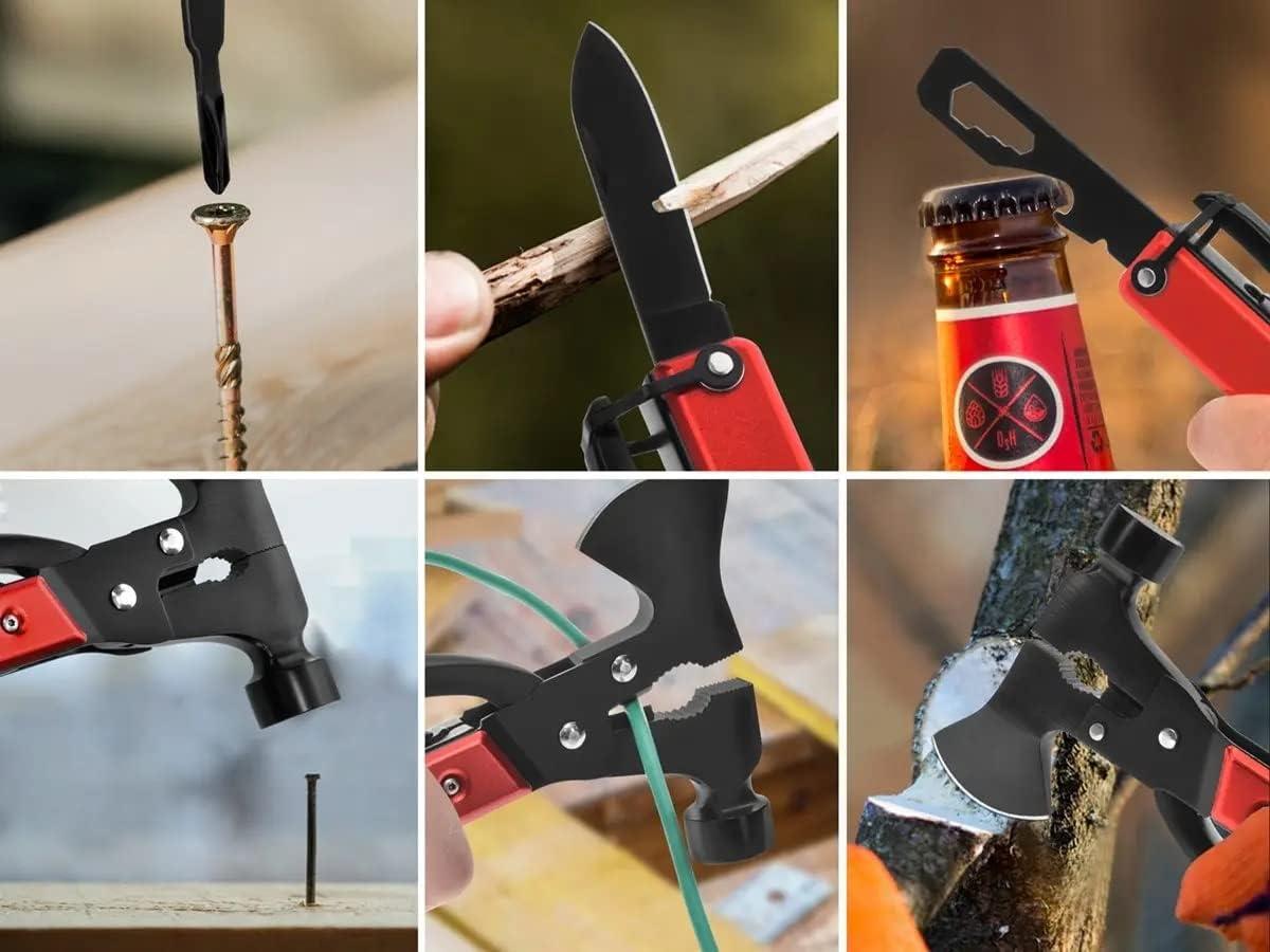 image:imageMonoprice 14in1 Tool Multi Functional Hammer Axe 18CM with Fabric Bag Camping Accessories Gift for Him Men Dad Boyfriend Pure Outdoor Collection