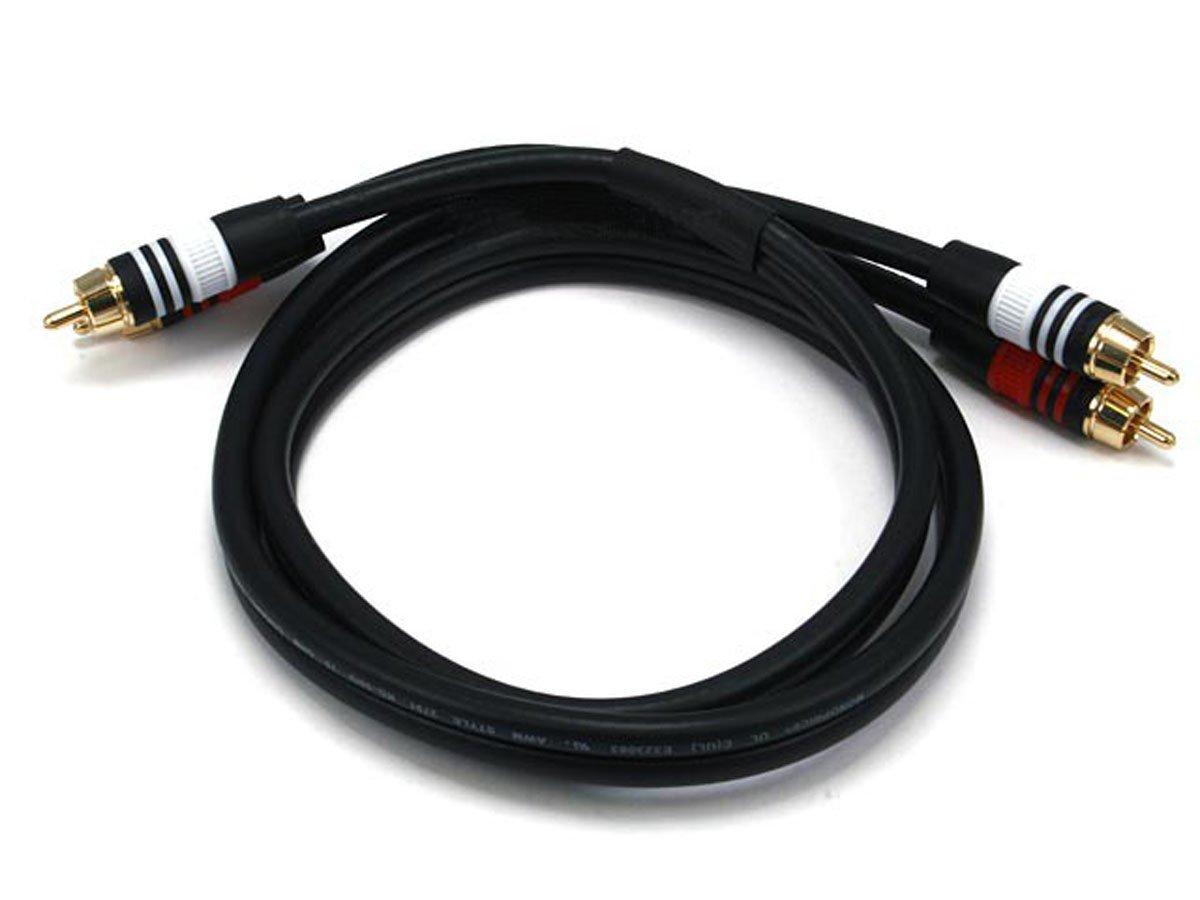 image:imageMonoprice 15ft Premium 2 RCA Plug2 RCA Plug MM 22AWG Cable BlackBlack