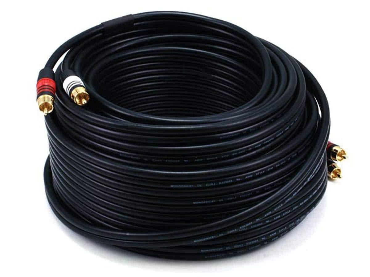 image:imageMonoprice 15ft Premium 2 RCA Plug2 RCA Plug MM 22AWG Cable BlackBlack