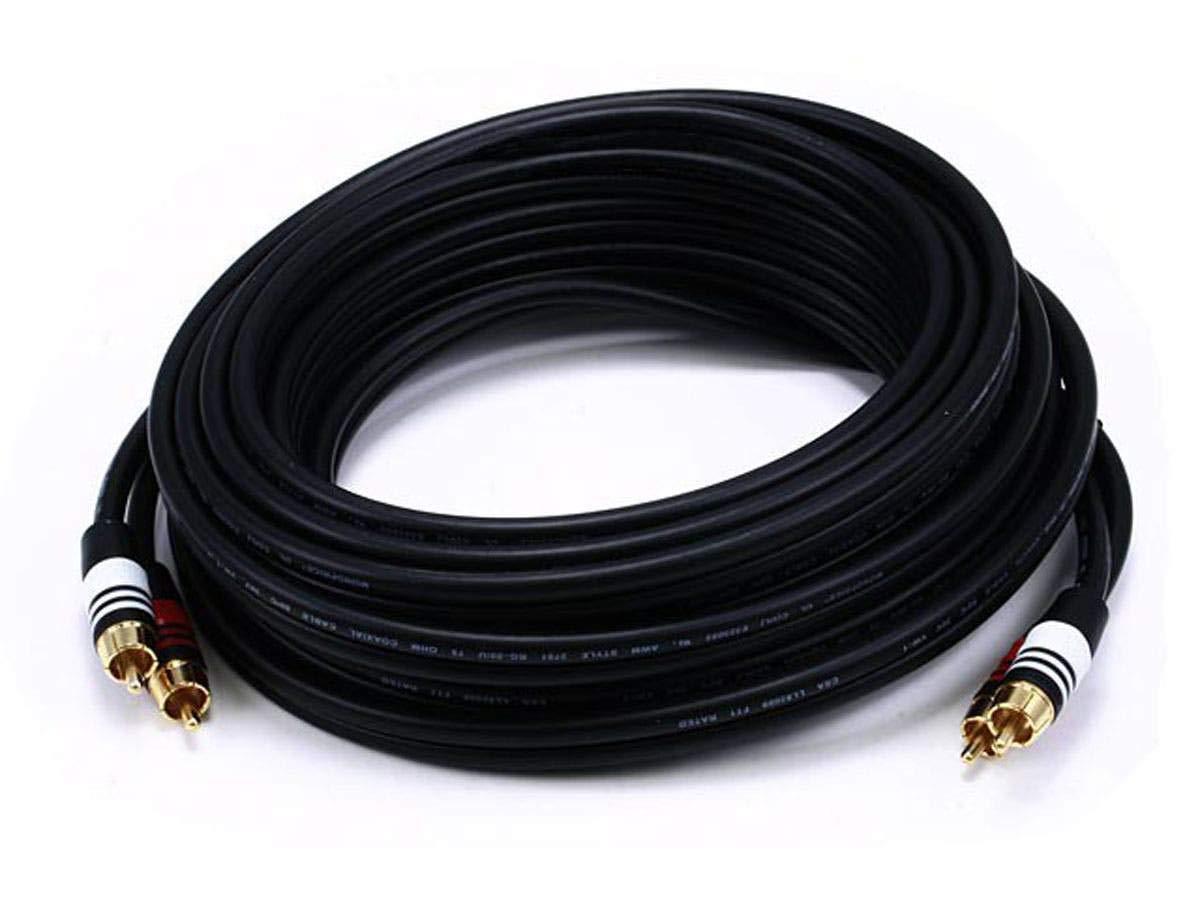 image:imageMonoprice 15ft Premium 2 RCA Plug2 RCA Plug MM 22AWG Cable BlackBlack
