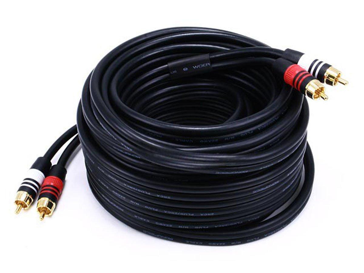 image:imageMonoprice 15ft Premium 2 RCA Plug2 RCA Plug MM 22AWG Cable BlackBlack