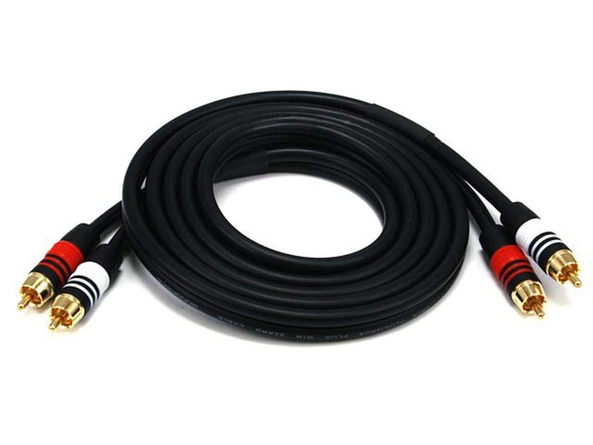 image:imageMonoprice 15ft Premium 2 RCA Plug2 RCA Plug MM 22AWG Cable BlackBlack