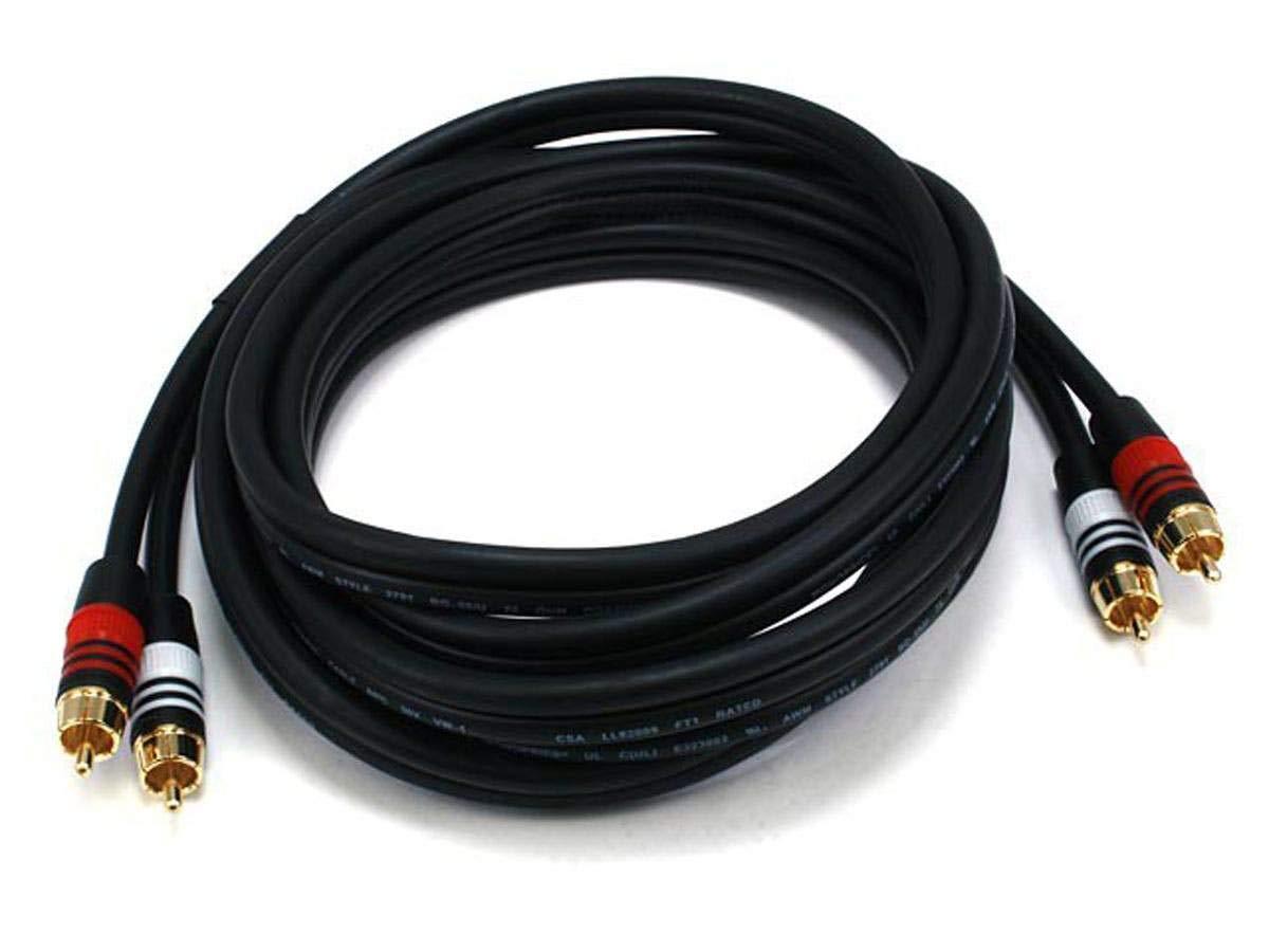 image:imageMonoprice 15ft Premium 2 RCA Plug2 RCA Plug MM 22AWG Cable BlackBlack