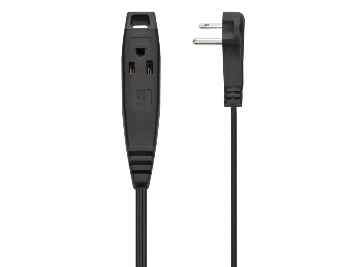 image:imageMonoprice 3Outlet Flat Plug Household Extension Cord 13 Amp SPT2 16AWG 6 Feet BlackBlack