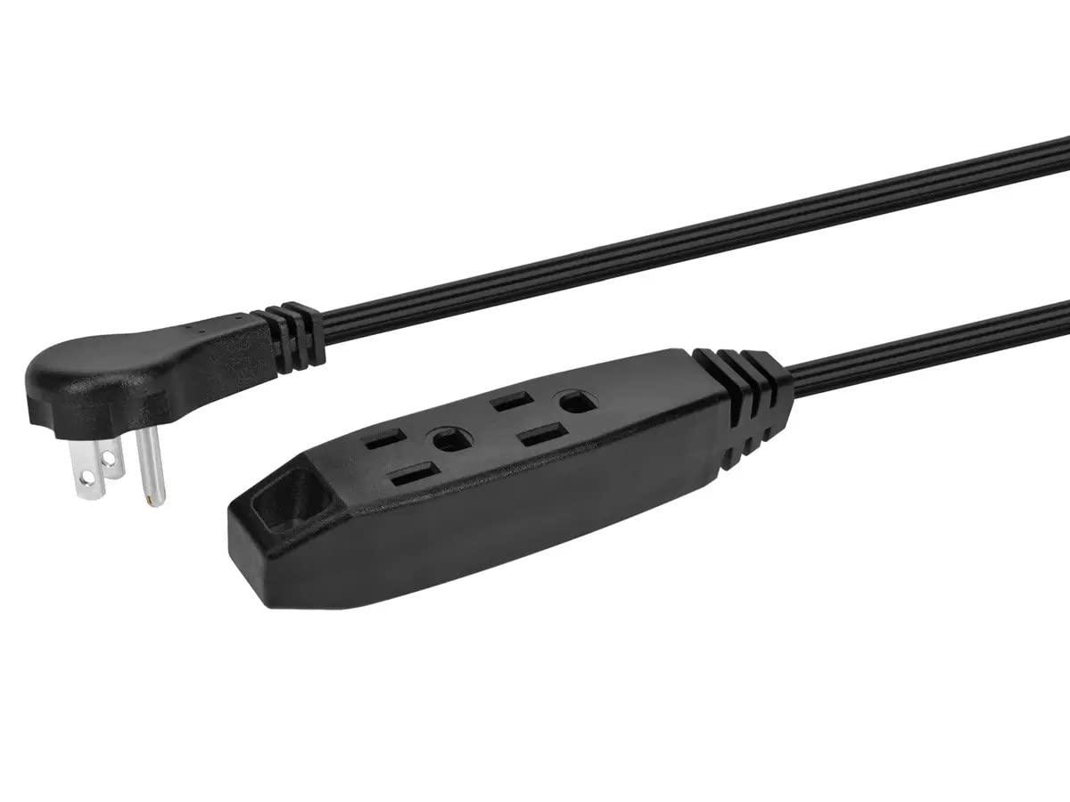 image:imageMonoprice 3Outlet Flat Plug Household Extension Cord 13 Amp SPT2 16AWG 6 Feet BlackBlack