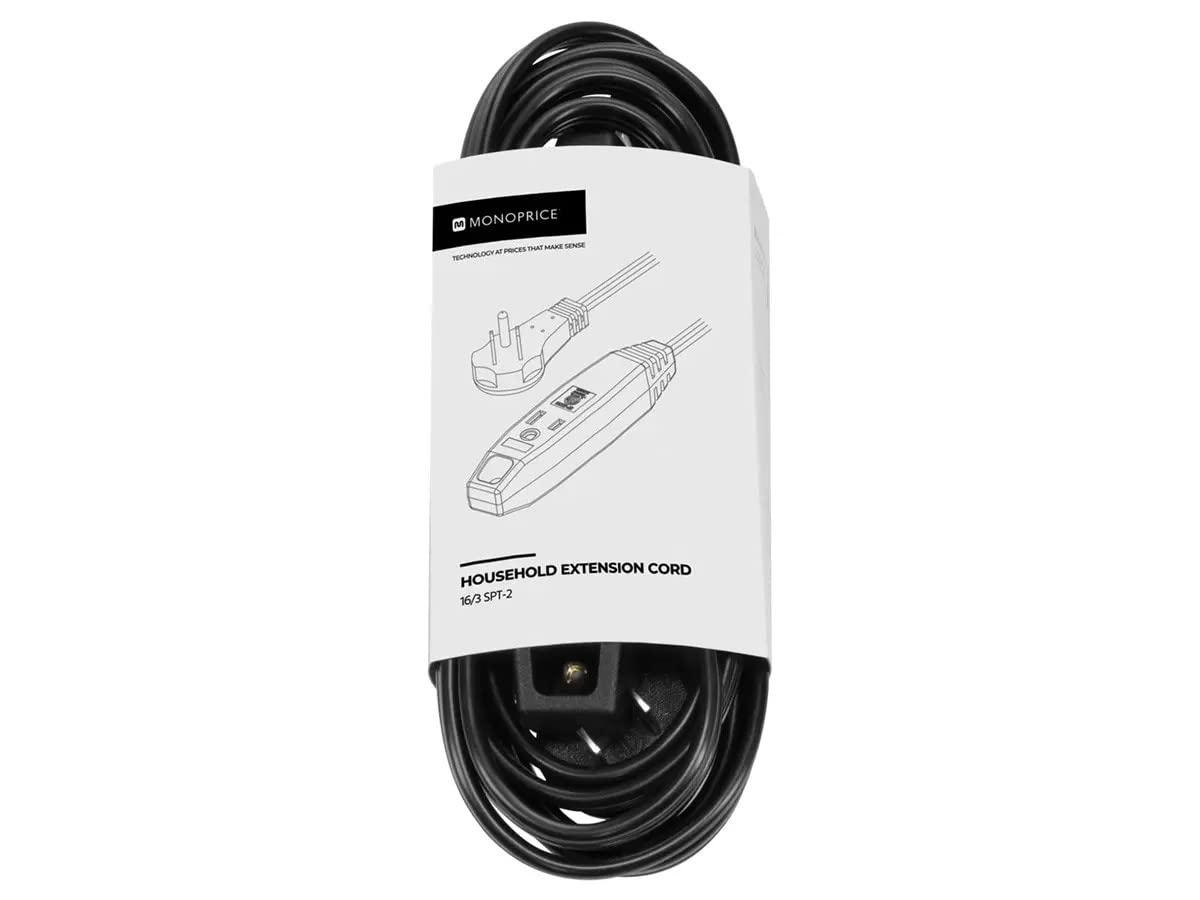 image:imageMonoprice 3Outlet Flat Plug Household Extension Cord 13 Amp SPT2 16AWG 6 Feet BlackBlack