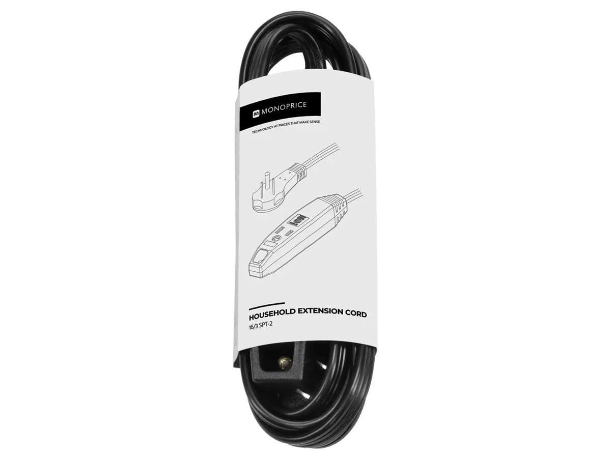 image:imageMonoprice 3Outlet Flat Plug Household Extension Cord 13 Amp SPT2 16AWG 6 Feet BlackBlack