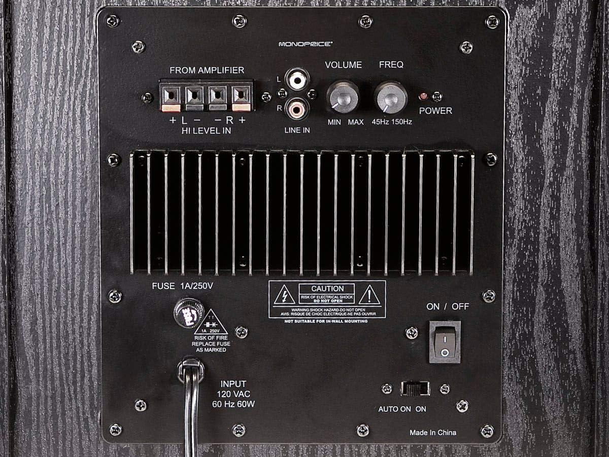 image:imageMonoprice 60Watt Powered Subwoofer 8 Inch With AutoOn Function For Studio And Home Theater BlackSubwoofer