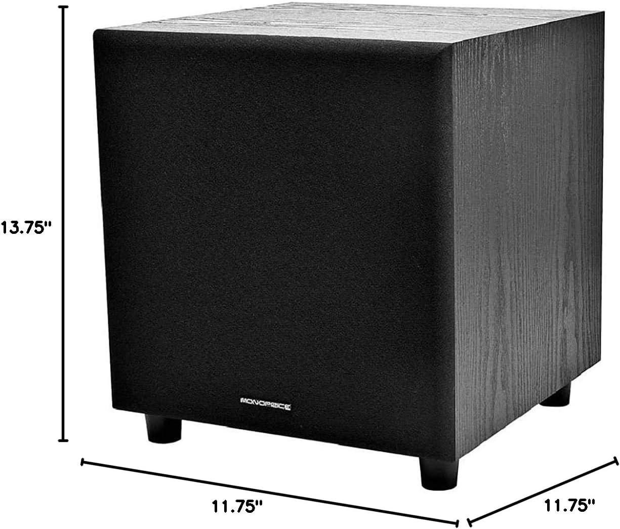 image:imageMonoprice 60Watt Powered Subwoofer 8 Inch With AutoOn Function For Studio And Home Theater BlackSubwoofer