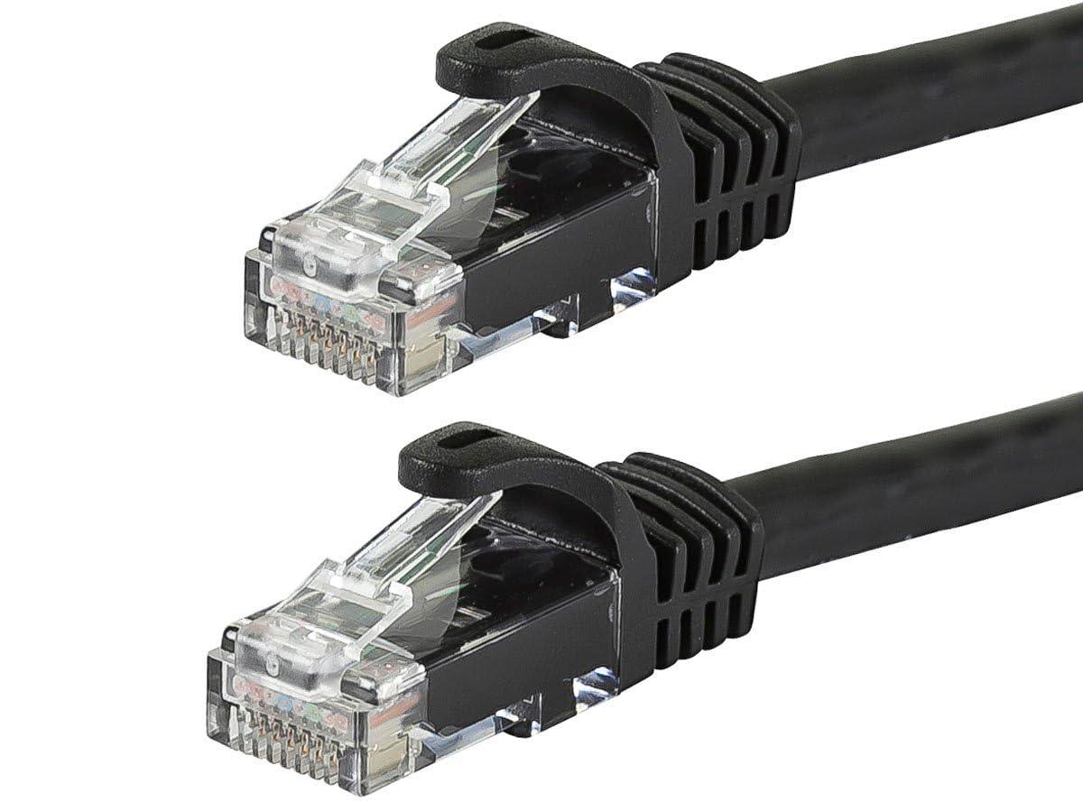 image:imageMonoprice Cat6 50ft Black Patch Cable UTP 24AWG 550MHz Pure Bare Copper Snagless RJ45 Flexboot Series Ethernet Cable Pack of 1Black