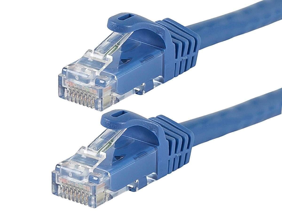 image:imageMonoprice Cat6 50ft Black Patch Cable UTP 24AWG 550MHz Pure Bare Copper Snagless RJ45 Flexboot Series Ethernet Cable Pack of 1Blue