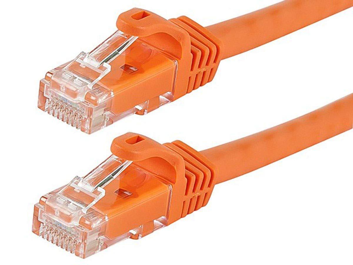 image:imageMonoprice Cat6 50ft Black Patch Cable UTP 24AWG 550MHz Pure Bare Copper Snagless RJ45 Flexboot Series Ethernet Cable Pack of 1Orange