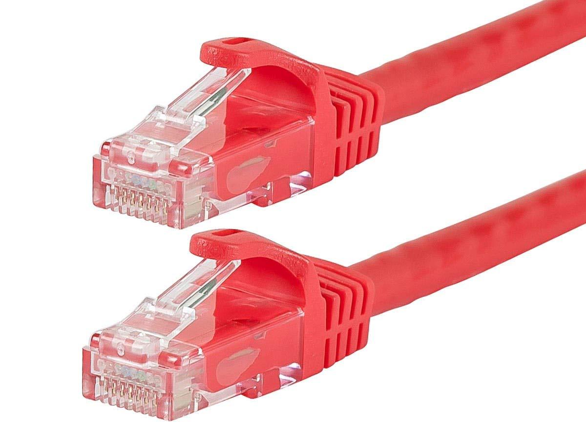 image:imageMonoprice Cat6 50ft Black Patch Cable UTP 24AWG 550MHz Pure Bare Copper Snagless RJ45 Flexboot Series Ethernet Cable Pack of 1Red
