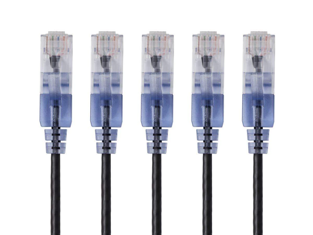 image:imageMonoprice Cat6A Ethernet Patch Cable Snagless RJ45 550Mhz 10G UTP Pure Bare Copper Wire 30AWG 10Pack 7 Feet Black SlimRun SeriesBlack