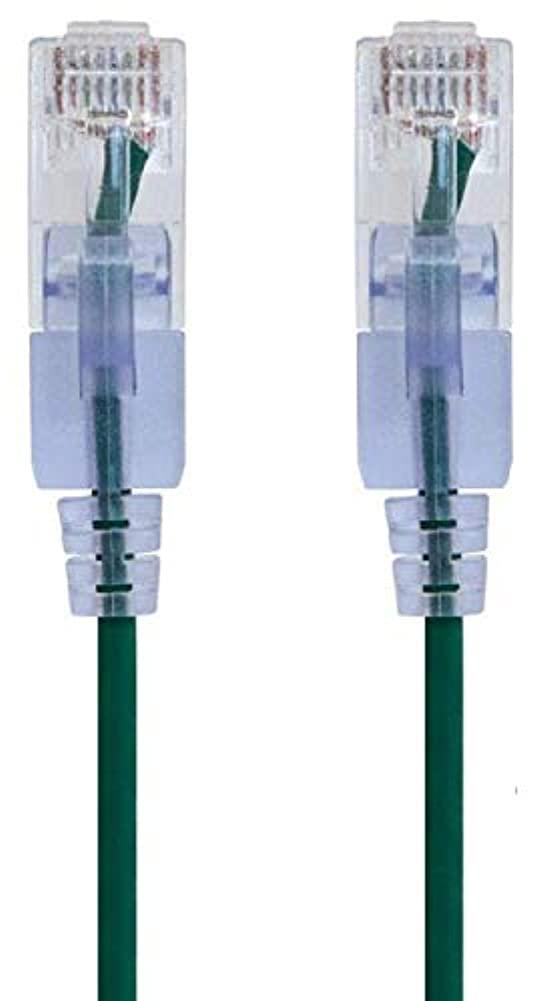 image:imageMonoprice Cat6A Ethernet Patch Cable Snagless RJ45 550Mhz 10G UTP Pure Bare Copper Wire 30AWG 10Pack 7 Feet Black SlimRun SeriesGreen