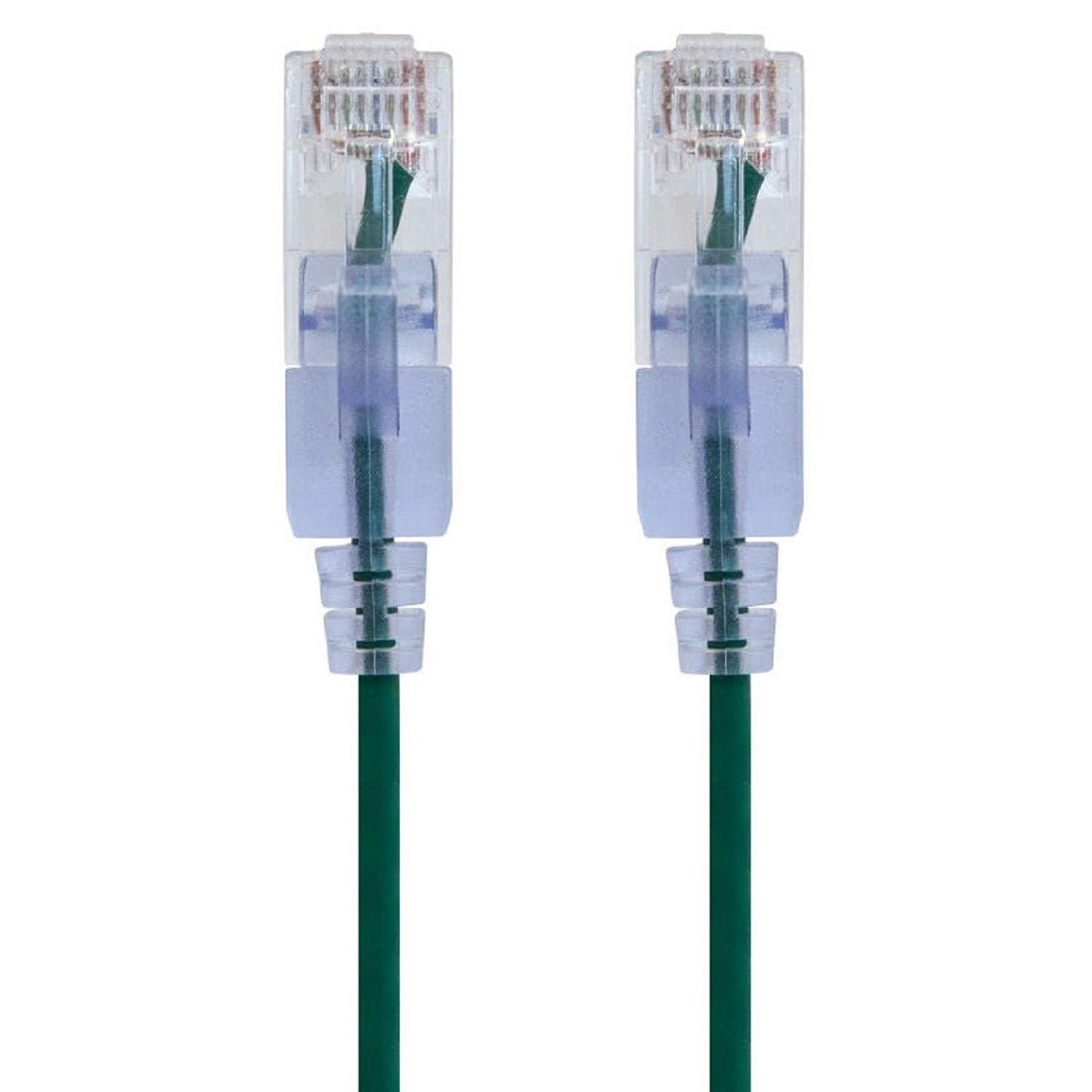 image:imageMonoprice Cat6A Ethernet Patch Cable Snagless RJ45 550Mhz 10G UTP Pure Bare Copper Wire 30AWG 10Pack 7 Feet Black SlimRun SeriesGreen