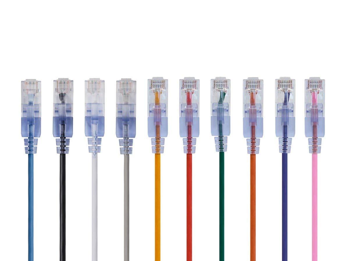 image:imageMonoprice Cat6A Ethernet Patch Cable Snagless RJ45 550Mhz 10G UTP Pure Bare Copper Wire 30AWG 10Pack 7 Feet Black SlimRun SeriesMultiColor