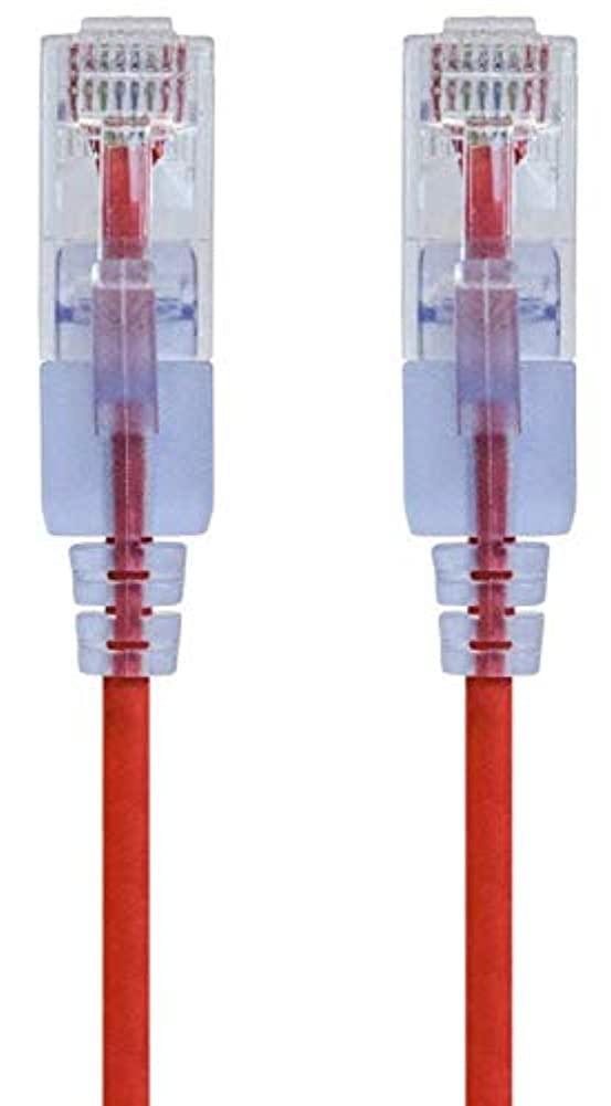 image:imageMonoprice Cat6A Ethernet Patch Cable Snagless RJ45 550Mhz 10G UTP Pure Bare Copper Wire 30AWG 10Pack 7 Feet Black SlimRun SeriesRed