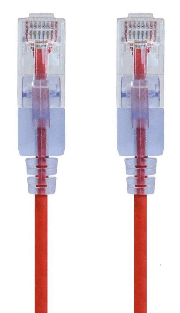 image:imageMonoprice Cat6A Ethernet Patch Cable Snagless RJ45 550Mhz 10G UTP Pure Bare Copper Wire 30AWG 10Pack 7 Feet Black SlimRun SeriesRed