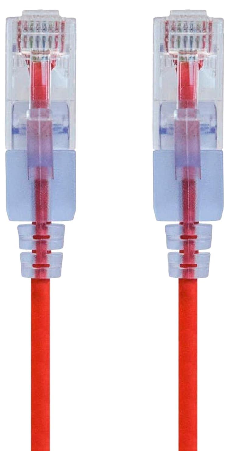 image:imageMonoprice Cat6A Ethernet Patch Cable Snagless RJ45 550Mhz 10G UTP Pure Bare Copper Wire 30AWG 10Pack 7 Feet Black SlimRun SeriesRed