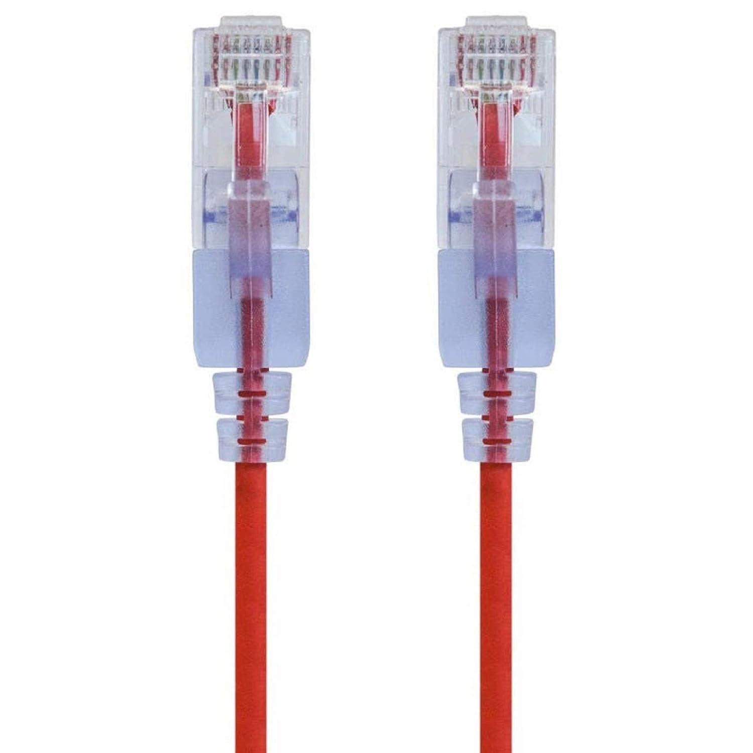 image:imageMonoprice Cat6A Ethernet Patch Cable Snagless RJ45 550Mhz 10G UTP Pure Bare Copper Wire 30AWG 10Pack 7 Feet Black SlimRun SeriesRed