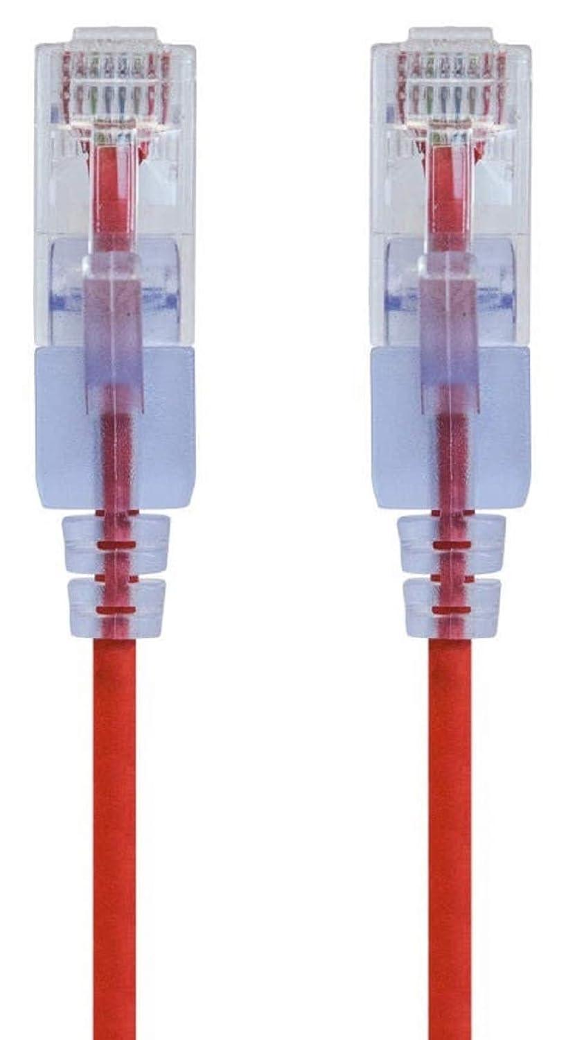 image:imageMonoprice Cat6A Ethernet Patch Cable Snagless RJ45 550Mhz 10G UTP Pure Bare Copper Wire 30AWG 10Pack 7 Feet Black SlimRun SeriesRed