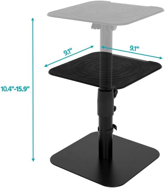 image:imageMonoprice Desktop Freestanding Speaker Stands Pair Adjustable with Cable Management for MediumLarge Bookshelf Studio Monitor Speakers