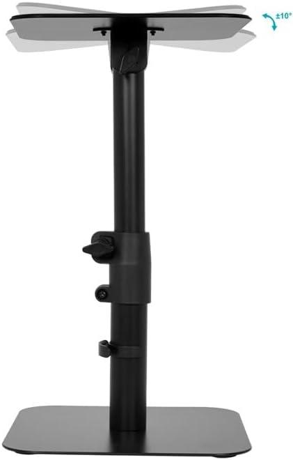 image:imageMonoprice Desktop Freestanding Speaker Stands Pair Adjustable with Cable Management for MediumLarge Bookshelf Studio Monitor Speakers
