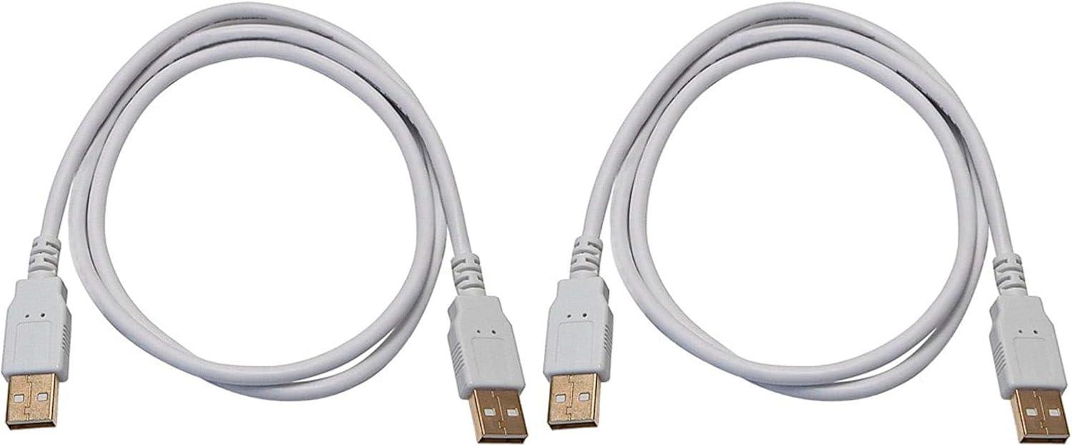 image:imageMonoprice USB 20 TypeA Male to TypeA Male Cable Gold Plated For Data Transfer Hard Drive Enclosures Printers Modems Cameras and More 2824AWG 10 Feet BlackWhite