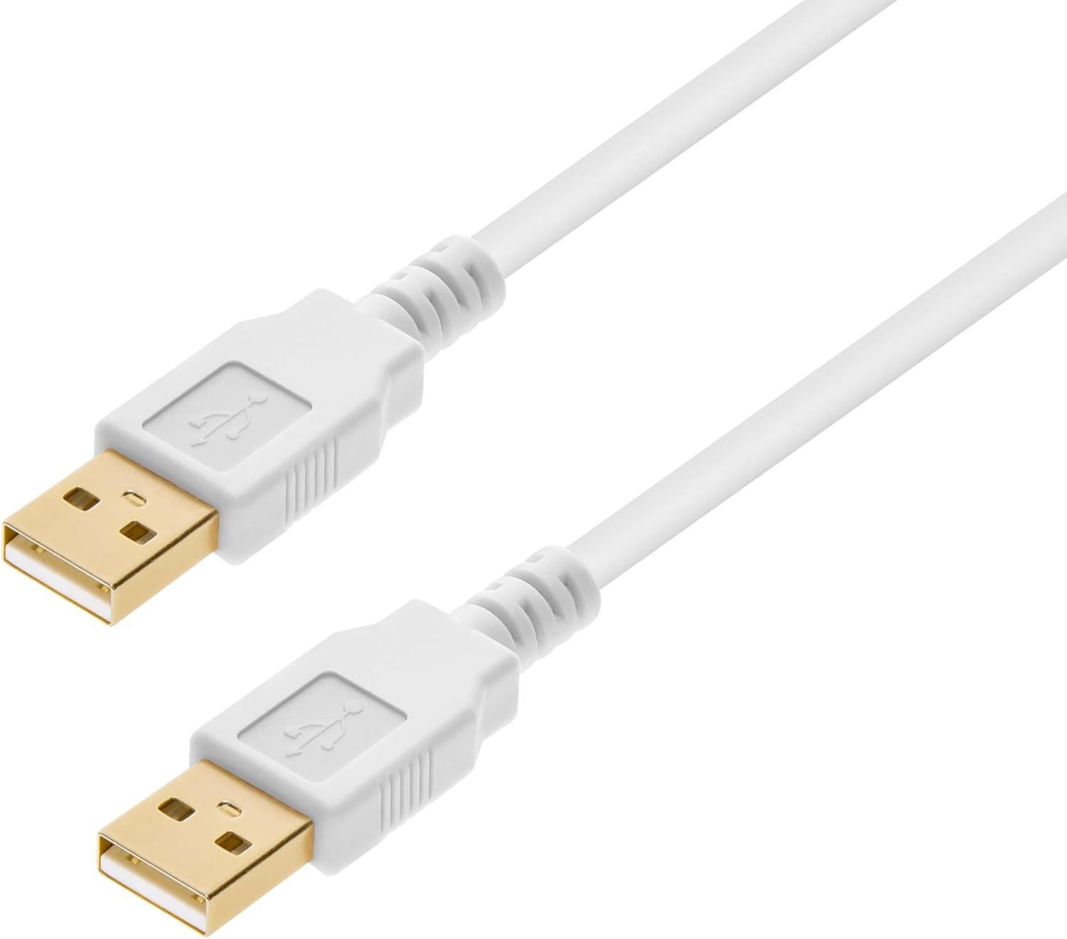 image:imageMonoprice USB 20 TypeA Male to TypeA Male Cable Gold Plated For Data Transfer Hard Drive Enclosures Printers Modems Cameras and More 2824AWG 10 Feet BlackWhite