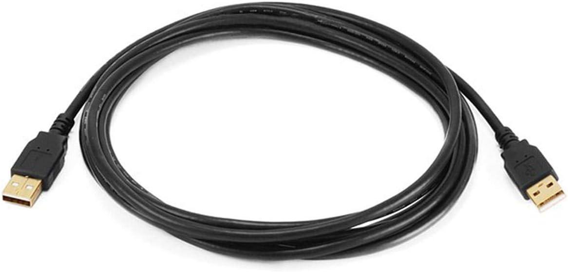image:imageMonoprice USB 20 TypeA Male to TypeA Male Cable Gold Plated For Data Transfer Hard Drive Enclosures Printers Modems Cameras and More 2824AWG 10 Feet BlackBlack
