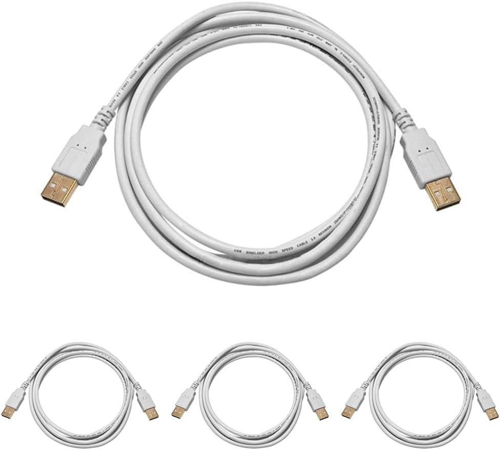 image:imageMonoprice USB 20 TypeA Male to TypeA Male Cable Gold Plated For Data Transfer Hard Drive Enclosures Printers Modems Cameras and More 2824AWG 10 Feet BlackWhite