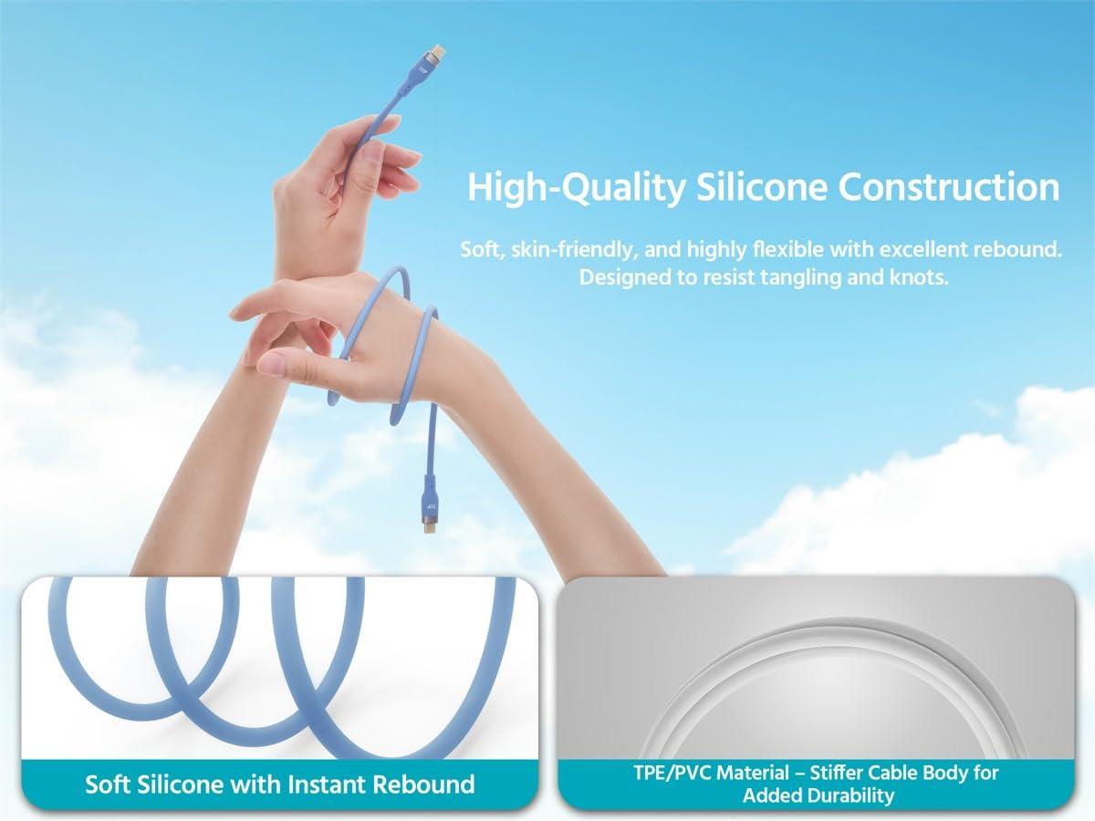 image:imageMonoprice USB 20 USBC to USBC Silicone Cable 6ft Blue