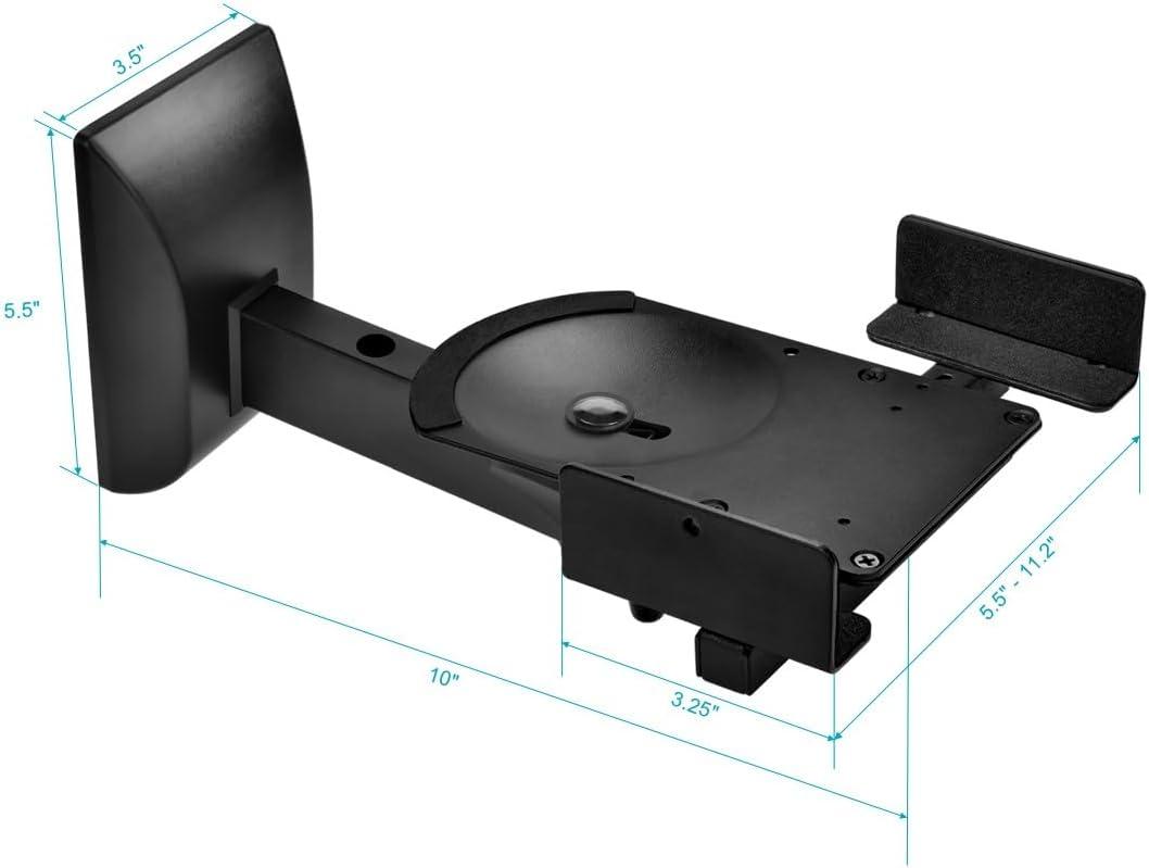 image:imageMonoprice Universal Bookshelf Speaker Wall Mount Brackets Swivel Tilt Dual Side Clamping Large BookshelfSurround Sound Speakers up to 55 lbs Pair