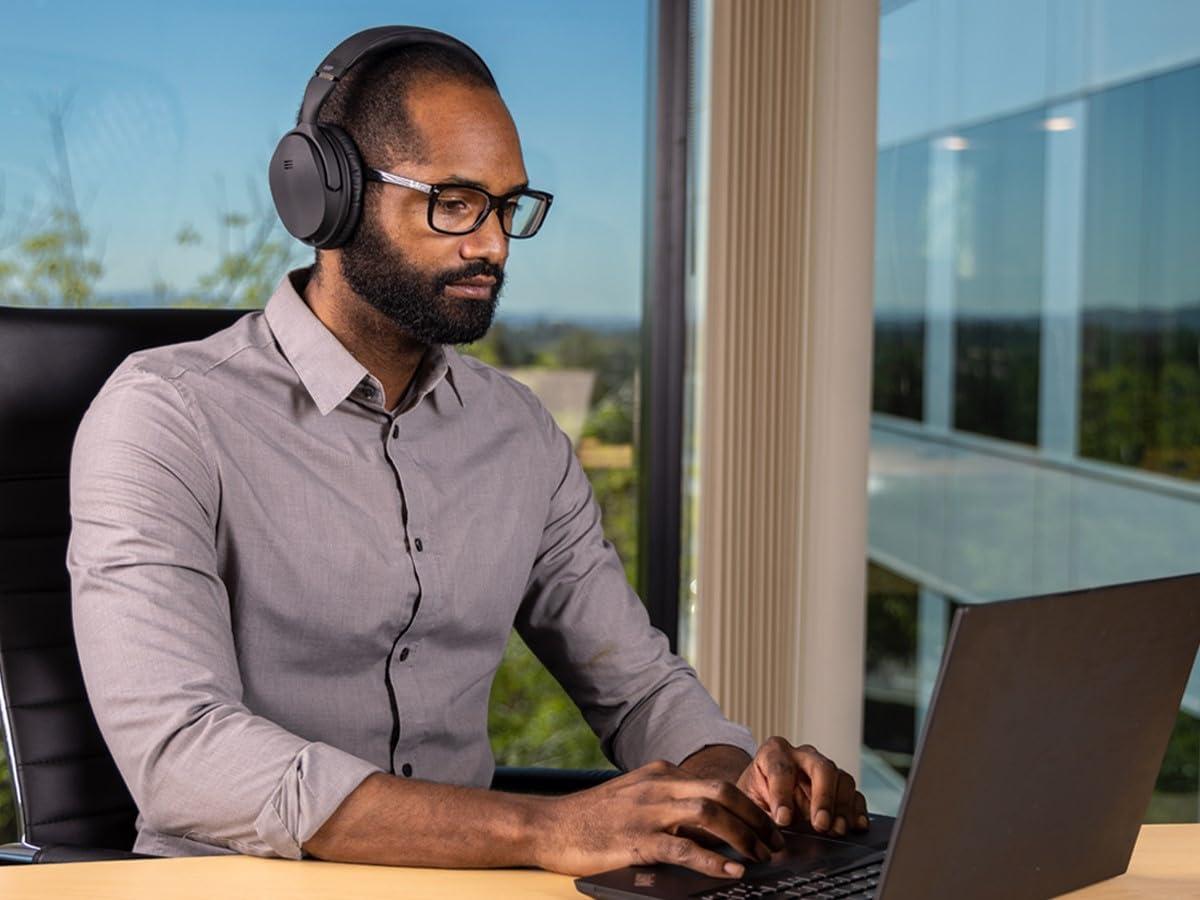 image:imageMonoprice Wireless Over Ear Headphones Active Noise Cancelling ANC Bluetooth 50 Extended Playtime Qualcomm aptX Audio 40mm Drivers Black