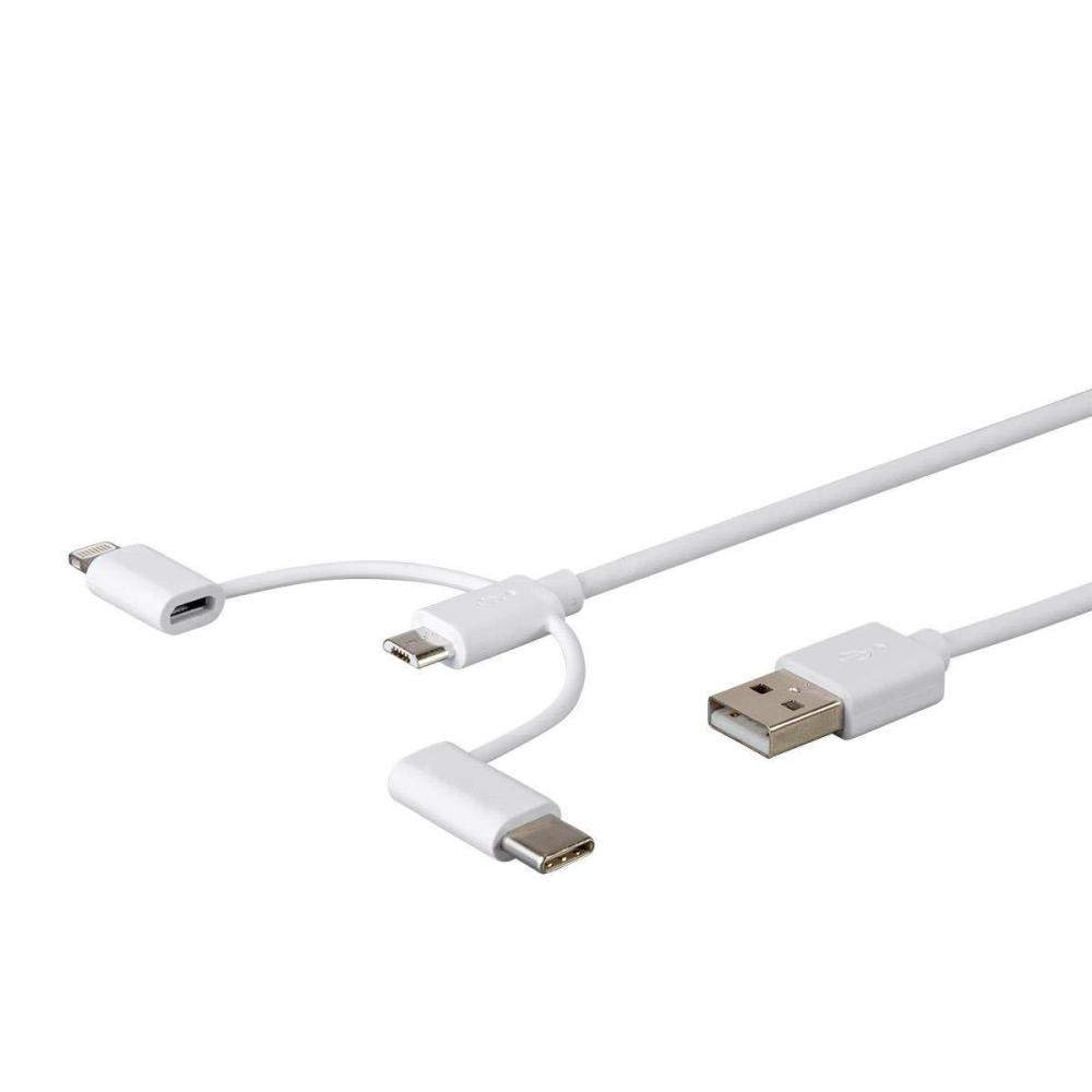 image:imageMonoprice 118789 Apple MFi Certified USB to Micro USB  USB TypeC  Lightning Charge And Sync Cable  3 Feet  BlackWhite