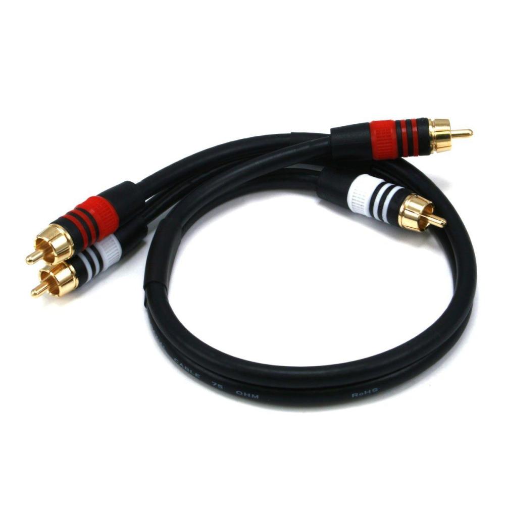 image:imageMonoprice 15ft Premium 2 RCA Plug2 RCA Plug MM 22AWG Cable BlackBlack