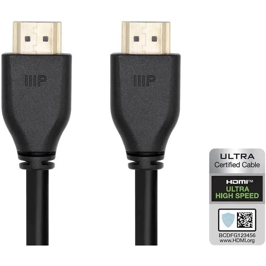 image:imageMonoprice 8K Certified Ultra High Speed HDMI Cable HDMI 21 8K60Hz 4K120Hz 48Gbps HDR VRR CL2 inWall Rated 20ft Black