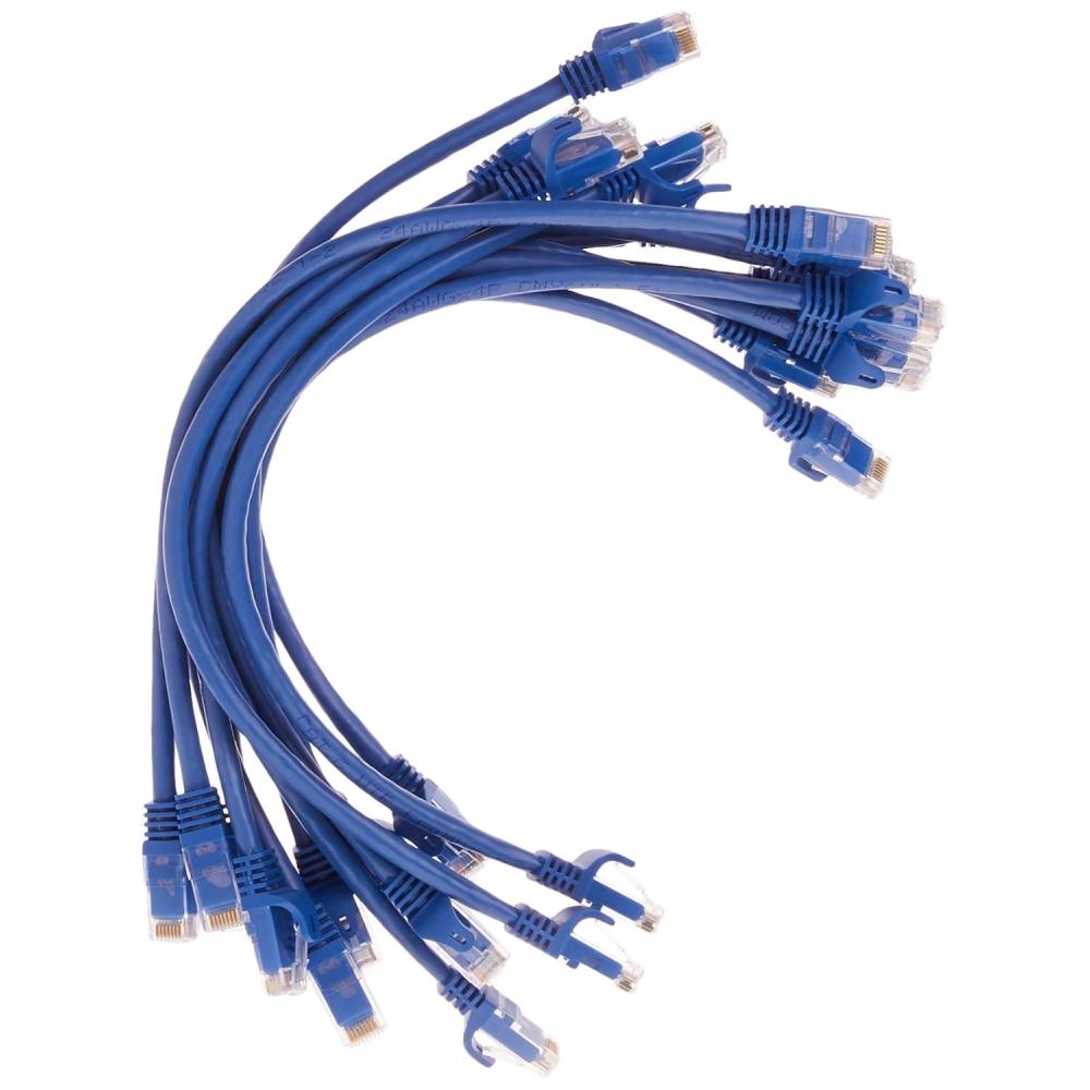 image:imageMonoprice Cat6 1ft Blue 12Pk Patch Cable UTP 24AWG 550MHz Pure Bare Copper Snagless RJ45 Flexboot Series Ethernet Cable12