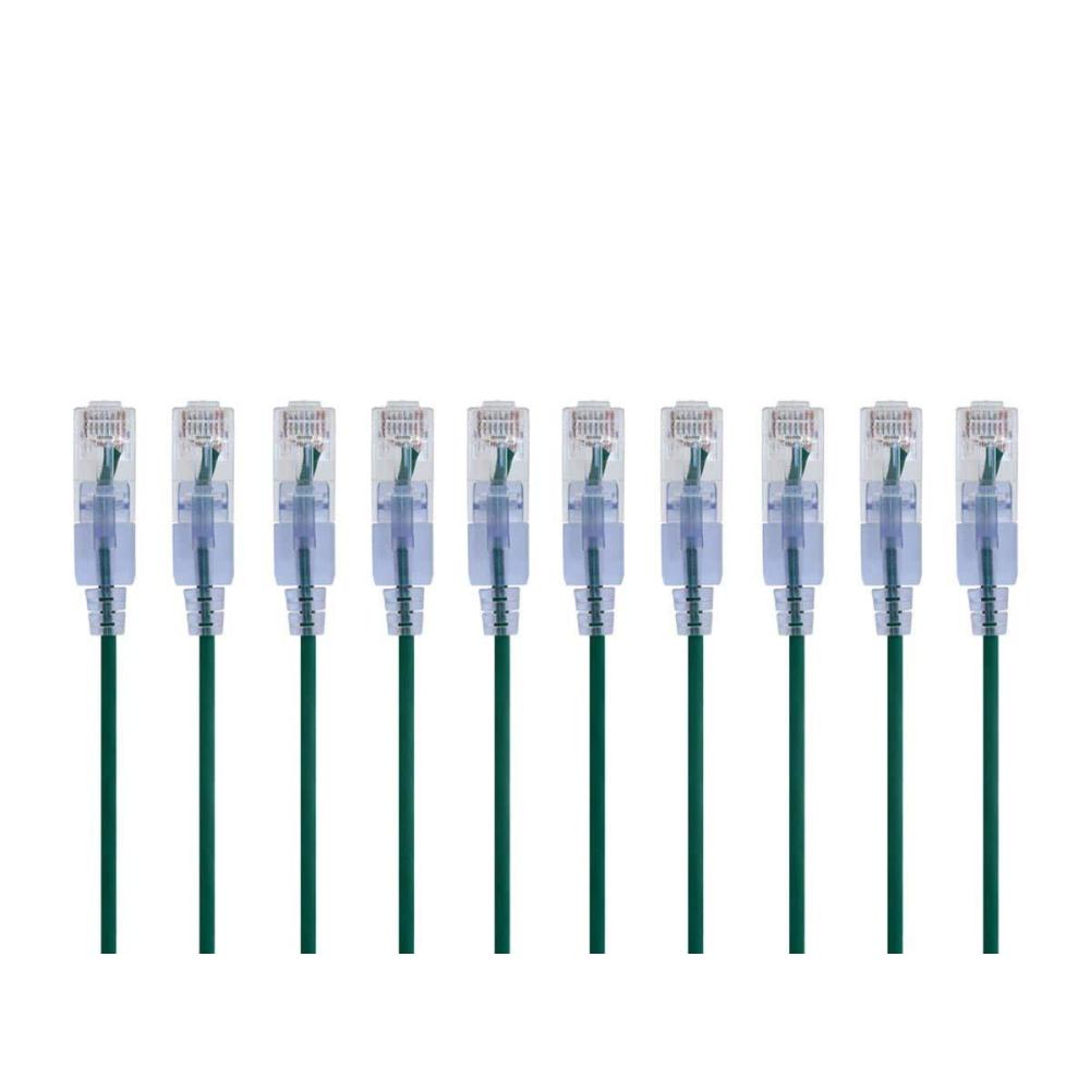 image:imageMonoprice Cat6A Ethernet Patch Cable Snagless RJ45 550Mhz 10G UTP Pure Bare Copper Wire 30AWG 10Pack 7 Feet Black SlimRun SeriesGreen