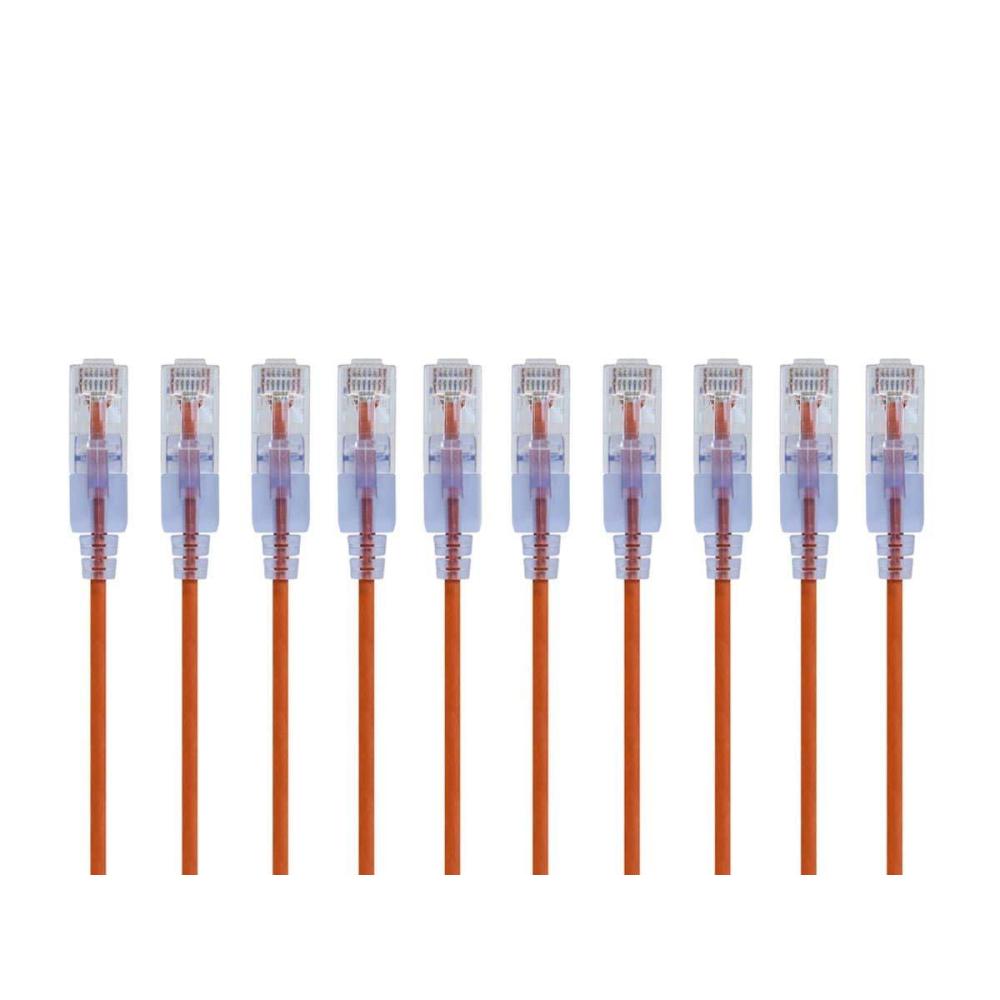 image:imageMonoprice Cat6A Ethernet Patch Cable Snagless RJ45 550Mhz 10G UTP Pure Bare Copper Wire 30AWG 10Pack 7 Feet Black SlimRun SeriesOrange