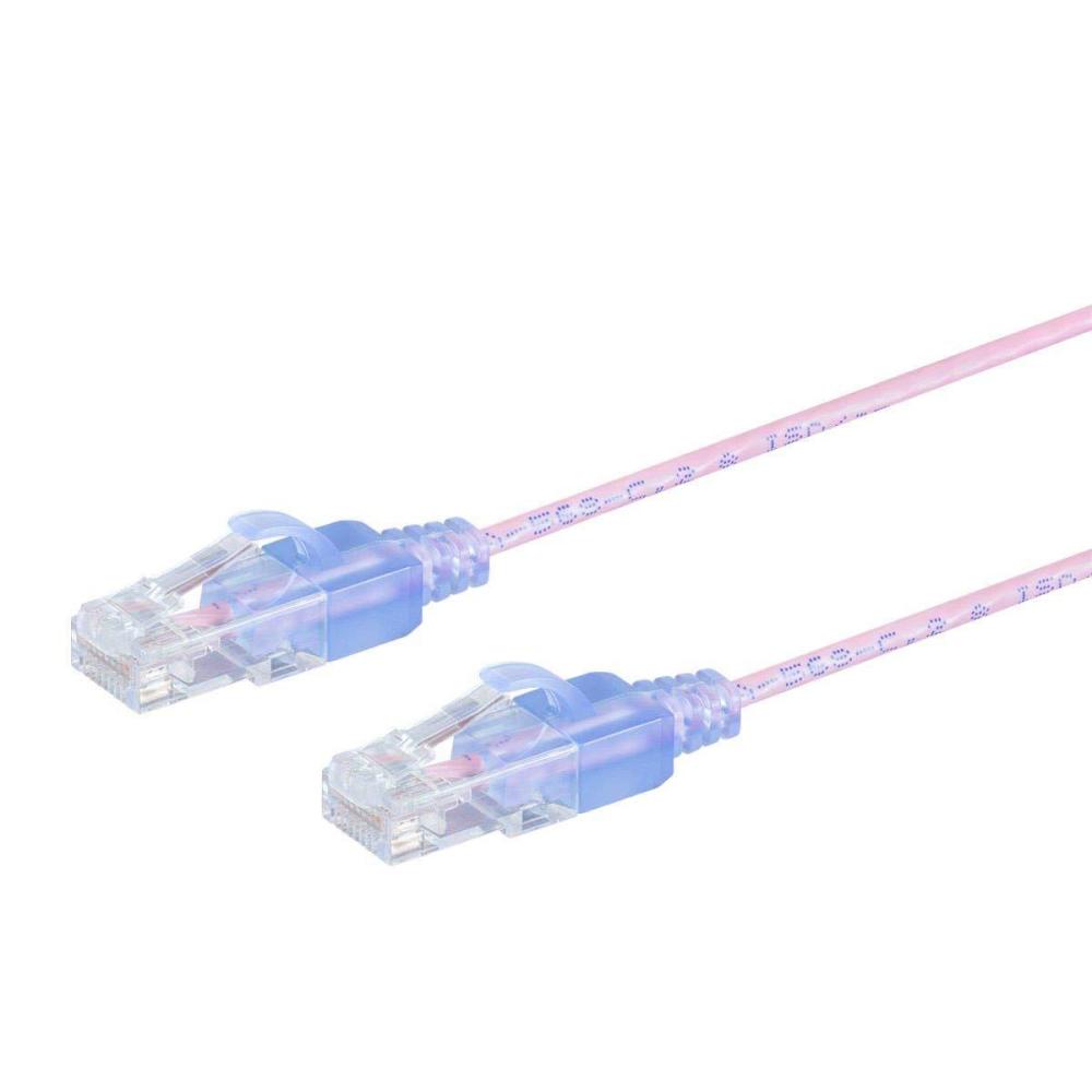 image:imageMonoprice Cat6A Ethernet Patch Cable Snagless RJ45 550Mhz 10G UTP Pure Bare Copper Wire 30AWG 10Pack 7 Feet Black SlimRun SeriesPink