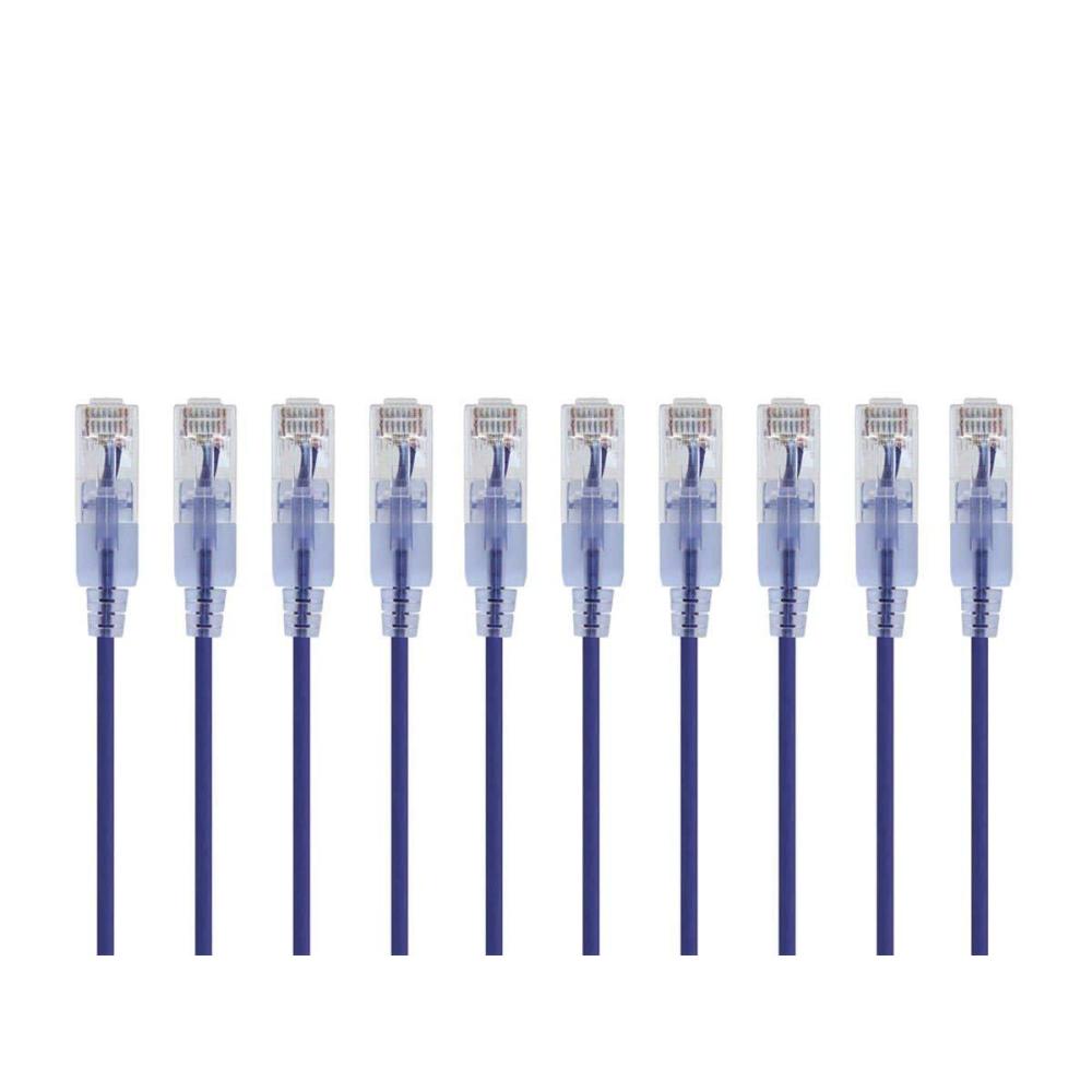 image:imageMonoprice Cat6A Ethernet Patch Cable Snagless RJ45 550Mhz 10G UTP Pure Bare Copper Wire 30AWG 10Pack 7 Feet Black SlimRun SeriesPurple
