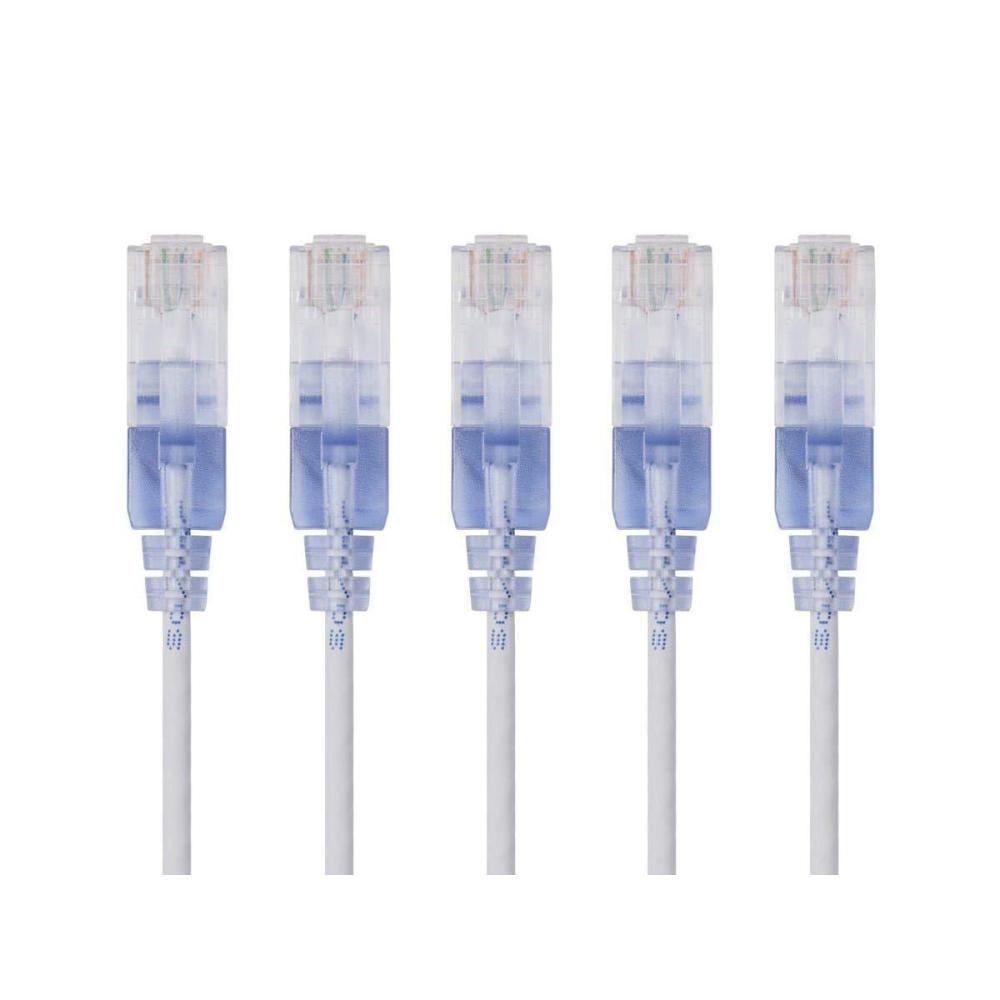 image:imageMonoprice Cat6A Ethernet Patch Cable Snagless RJ45 550Mhz 10G UTP Pure Bare Copper Wire 30AWG 10Pack 7 Feet Black SlimRun SeriesWhite