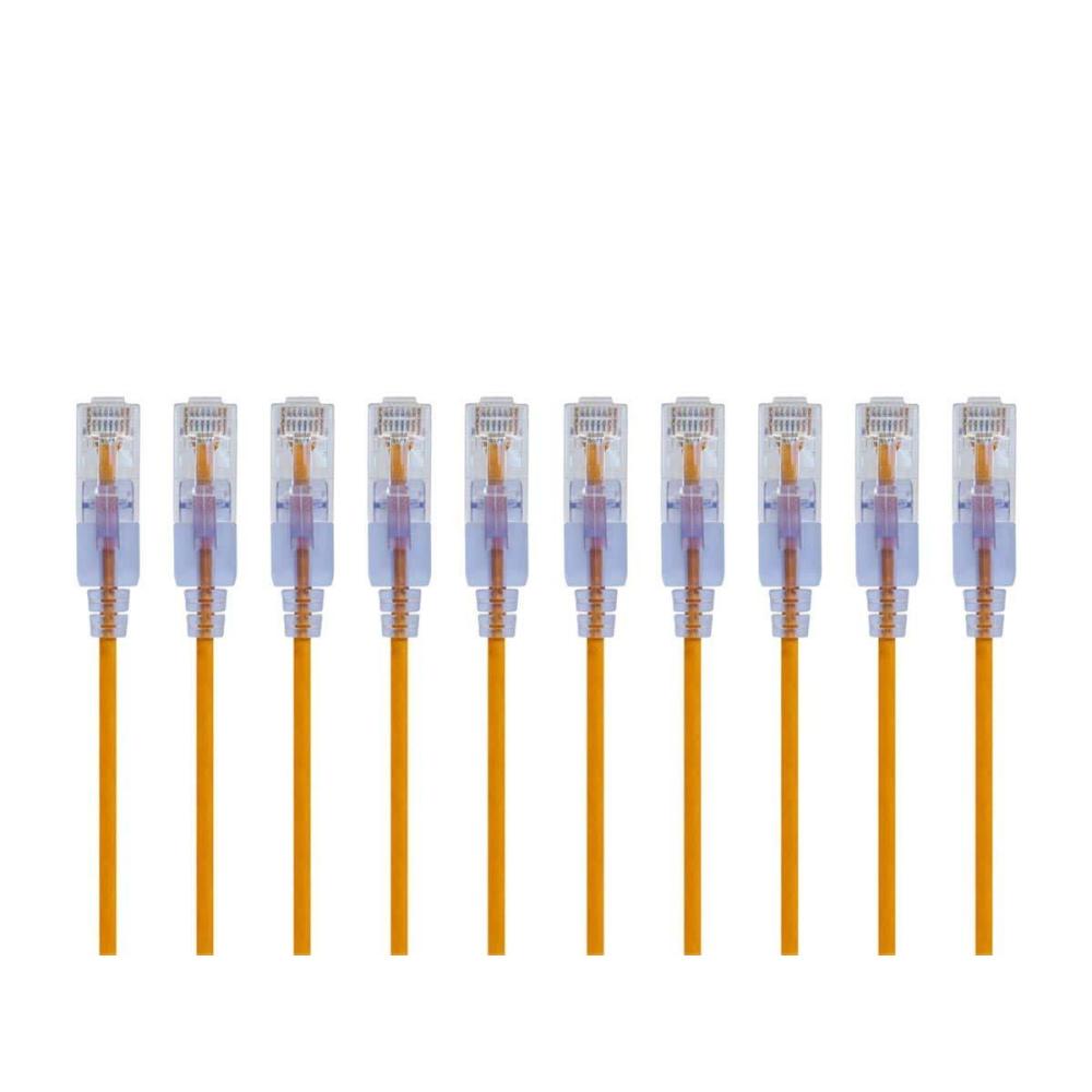 image:imageMonoprice Cat6A Ethernet Patch Cable Snagless RJ45 550Mhz 10G UTP Pure Bare Copper Wire 30AWG 10Pack 7 Feet Black SlimRun SeriesYellow