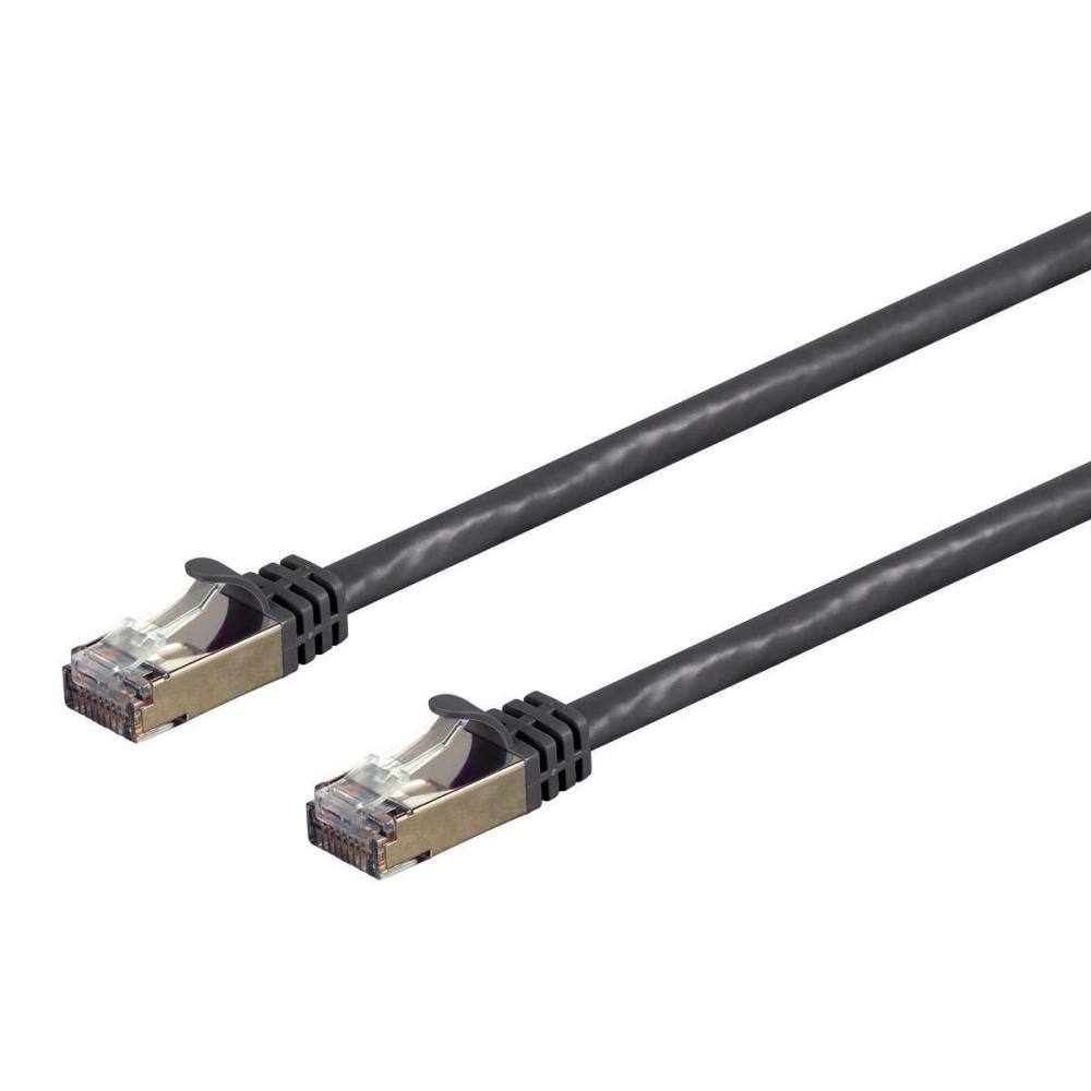 image:imageMonoprice Cat7 Ethernet Patch Cable  Flexboot RJ45 Stranded 600Mhz SFTP CMX 26AWG 25 Feet Blue  Entegrade SeriesBlack