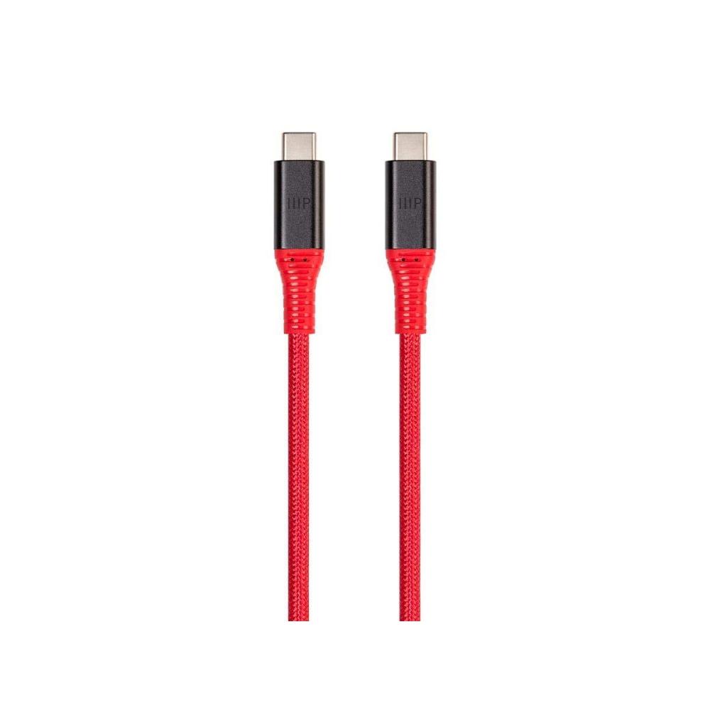 image:imageMonoprice Durable USB 32 Gen 2 TypeC Data and Power Kevlar Reinforced NylonBraid Cable  1 Meter  Red  5A100W  AtlasFlex SeriesRed