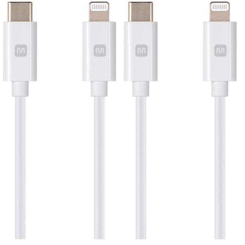 image:imageMonoprice Essential Apple MFi Certified Lightning to USBC Charging Cable  Gold Plated 15 Feet White1 Count Pack of 2