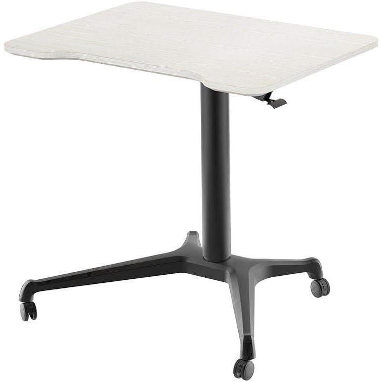 image:imageMonoprice GasLift Height Adjustable SitStand Mobile Rolling Workstation Laptop and Computer Desk V2  Max Weight Capacity 99 Lbs Mobile Stand for Presentations or an Active Work Lifestyle BlackWhite