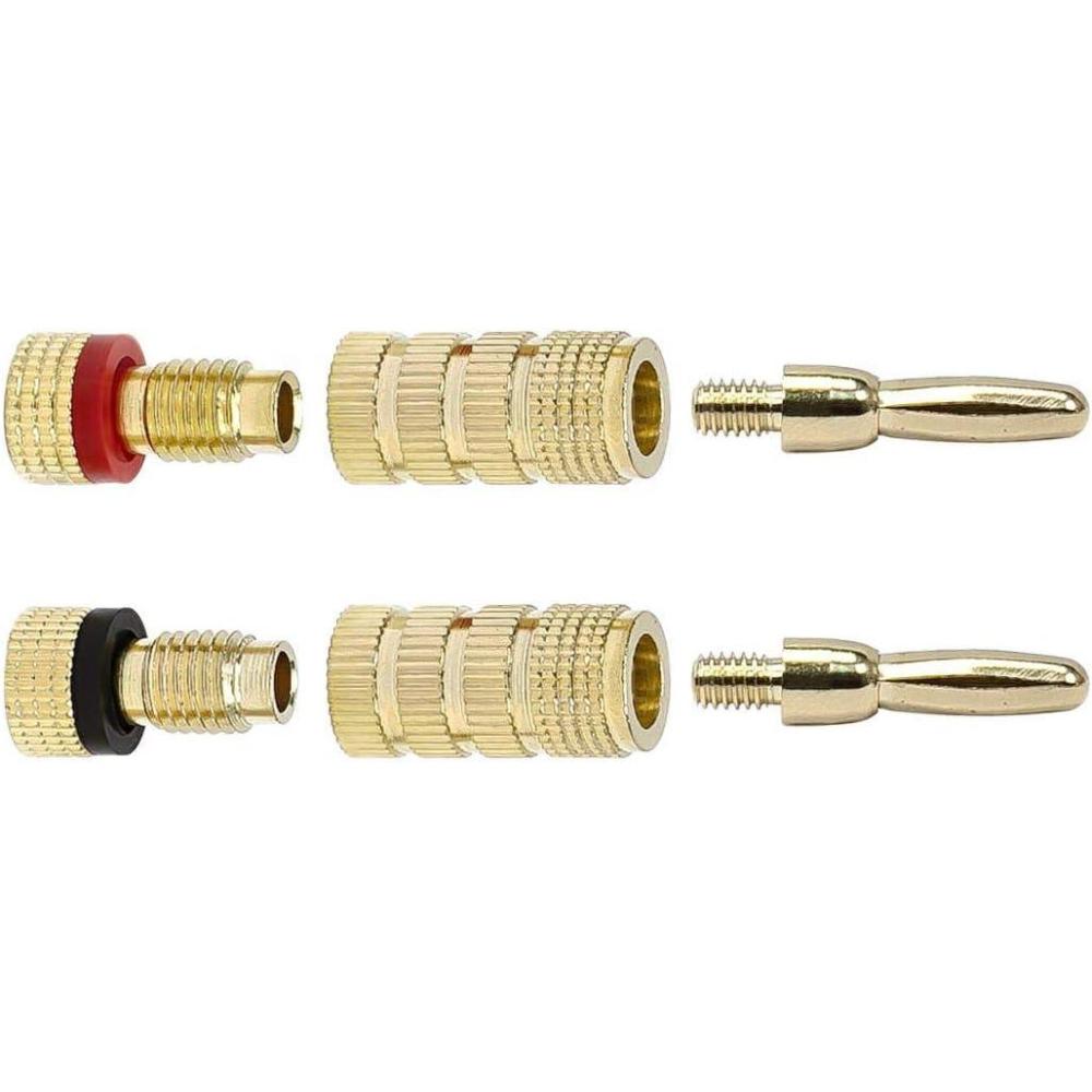 image:imageMonoprice Gold Plated Speaker Banana Plugs 5 Pairs Closed Screw Type For Speaker Wire Home Theater Wall Plates And More20 pairs